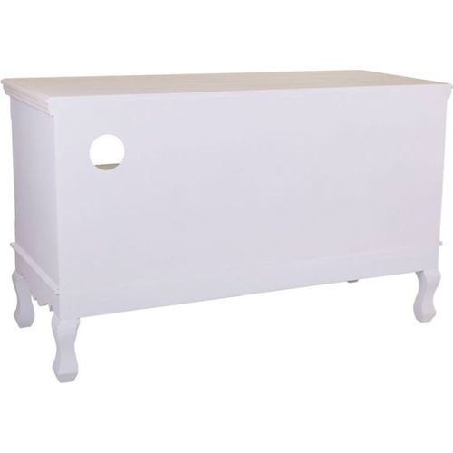 Meuble TV Bois Clair Style Campagne Élégante