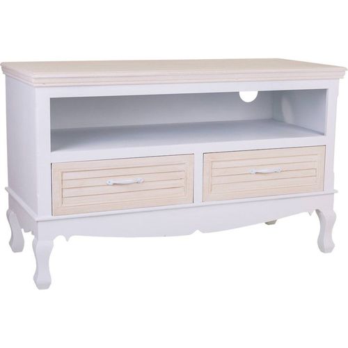 Meuble TV Bois Clair Style Campagne Élégante
