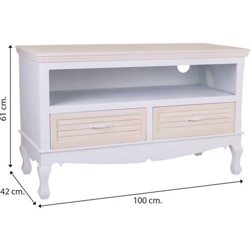 Meuble TV Bois Clair Style Campagne Élégante