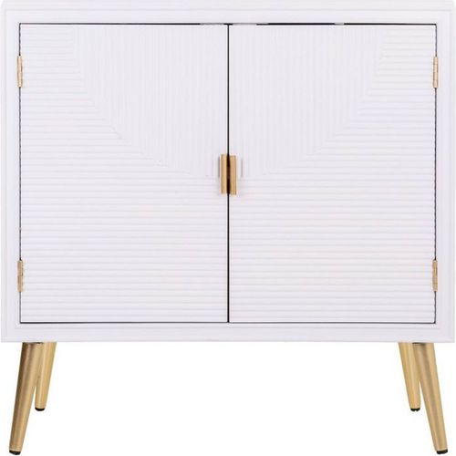 Console Blanche Élégante En Bois Mdf Pieds Dorés Style Moderne