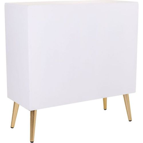 Console Blanche Élégante En Bois Mdf Pieds Dorés Style Moderne