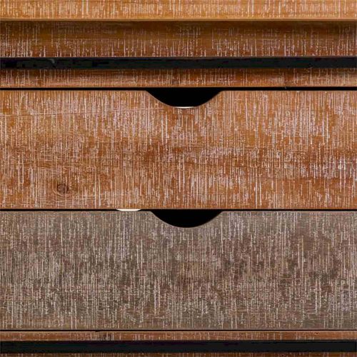 Table Basse Bois Et Métal Style Industriel Coloré Avec Tiroirs