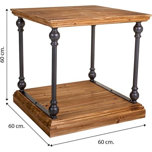 Table Basse Rectangulaire Bois Et Métal Style Industriel Élégant