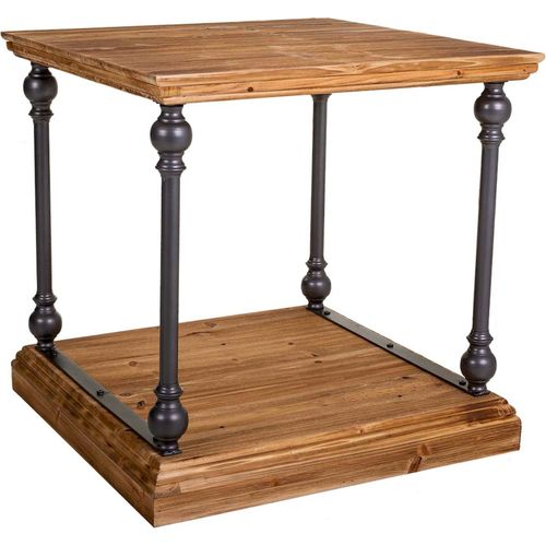 Table Basse Rectangulaire Bois Et Métal Style Industriel Élégant