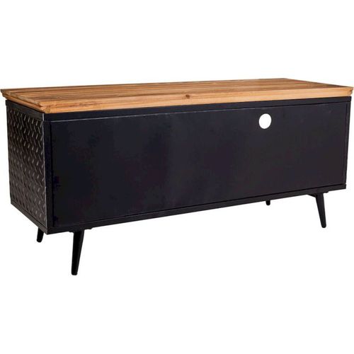 Meuble TV Industriel Bois Métal Et Cannage Élégant