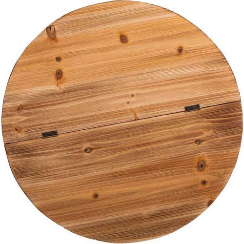 Table Basse Ronde Style Industriel Bois Et Métal Noir