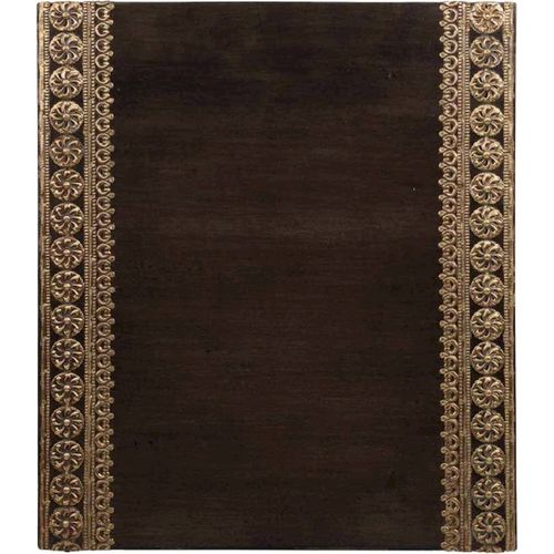 Table D'appoint Bois De Manguier Et Laiton Finition Élégante