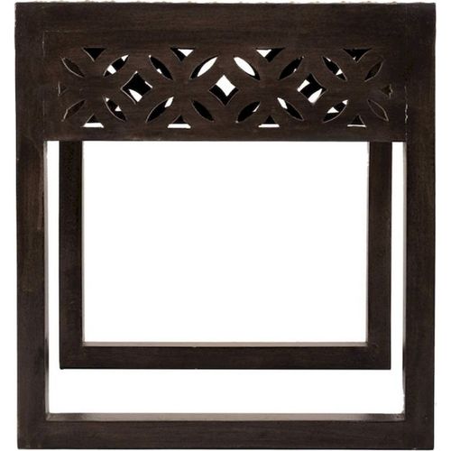 Table D'appoint Bois De Manguier Et Laiton Finition Élégante