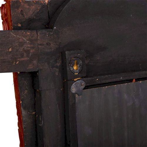 Miroir Mural En Bois De Manguier Sculpté Coloris Antique