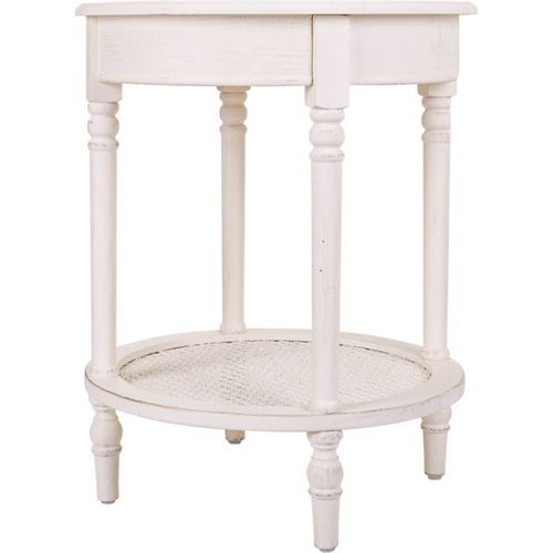Table Dappoint Ronde Blanche Style Antique En Bois Mdf Et Sapin