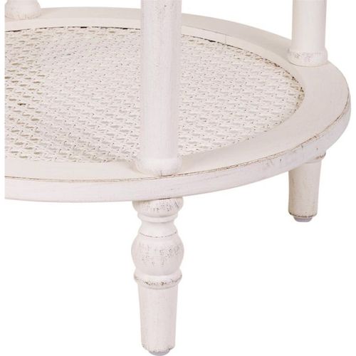Table Dappoint Ronde Blanche Style Antique En Bois Mdf Et Sapin