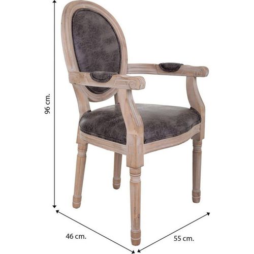 Fauteuil En Bois Massif Assise Tissu Gris Élégance Intemporelle