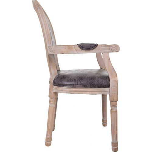 Fauteuil En Bois Massif Assise Tissu Gris Élégance Intemporelle