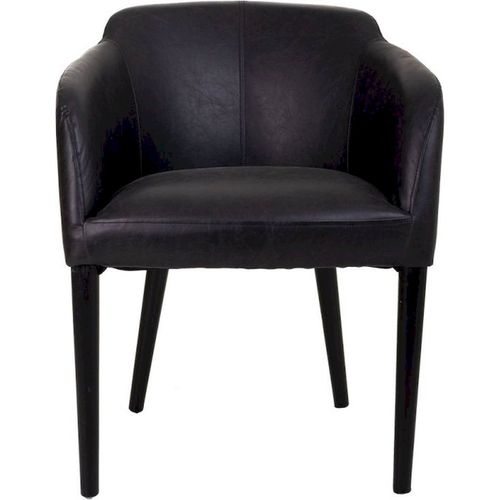 Fauteuil En Bois Et Simili Cuir Noir Design Contemporain