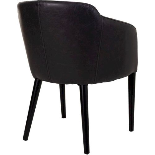 Fauteuil En Bois Et Simili Cuir Noir Design Contemporain