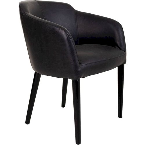Fauteuil En Bois Et Simili Cuir Noir Design Contemporain