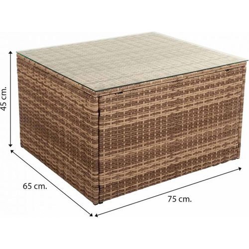 Salon De Jardin En Résine Tressée Marron Naturel Avec Table