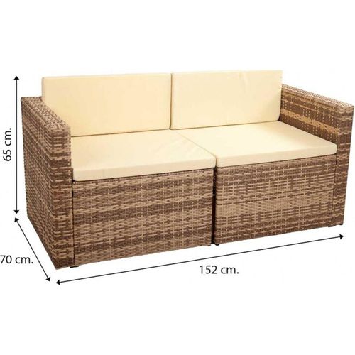 Salon De Jardin En Résine Tressée Marron Naturel Avec Table