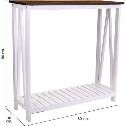 Console D Entrée Blanche En Bois Paulownia Style Contemporain