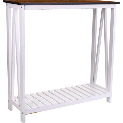 Console D Entrée Blanche En Bois Paulownia Style Contemporain