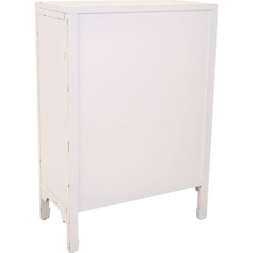 Console Bois Et Rotin Blanc Antique Élégance Naturelle