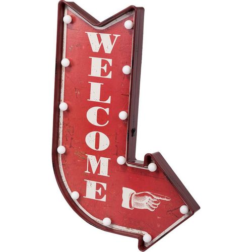 Plaque Murale Décorative LED Flèche Rouge Ambiance Rétro