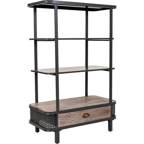 Étagère Bois Et Métal Avec Tiroir Design Industriel Élégant