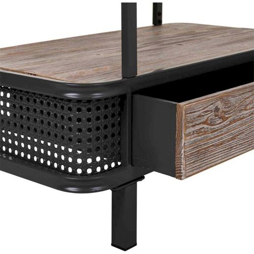 Étagère Bois Et Métal Avec Tiroir Design Industriel Élégant