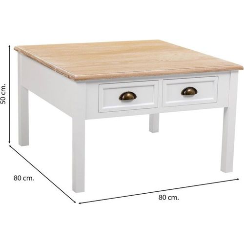 Table Basse Blanche En Bois Avec Tiroirs Ambiance Élégante