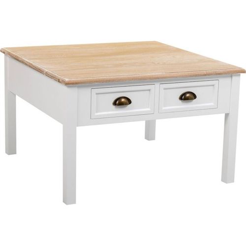 Table Basse Blanche En Bois Avec Tiroirs Ambiance Élégante