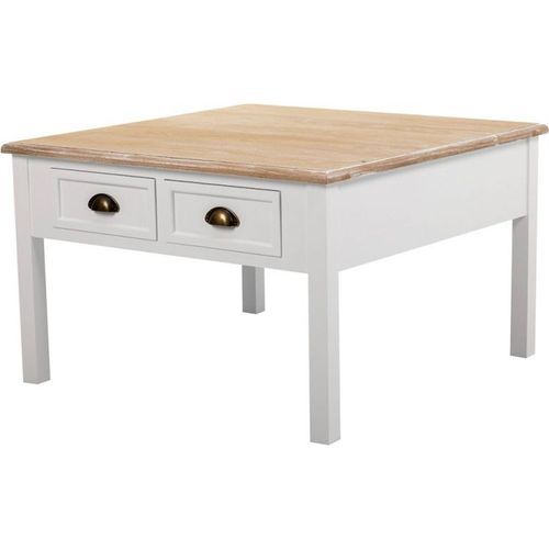 Table Basse Blanche En Bois Avec Tiroirs Ambiance Élégante