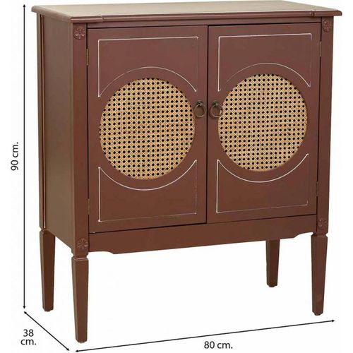 Buffet En Bois Et Rotin Style Naturel Pour Entrée Chaleureuse