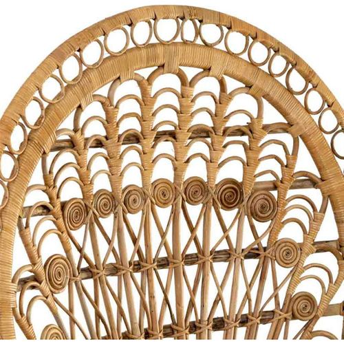 Fauteuil En Rotin Naturel Style Paon Avec Accoudoirs