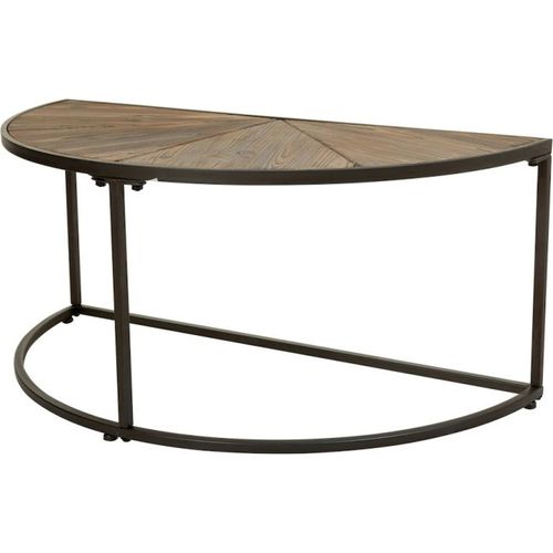 Table Basse Design Bois Et Métal Marron Style Industriel