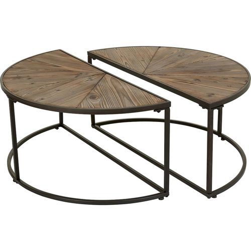 Table Basse Design Bois Et Métal Marron Style Industriel
