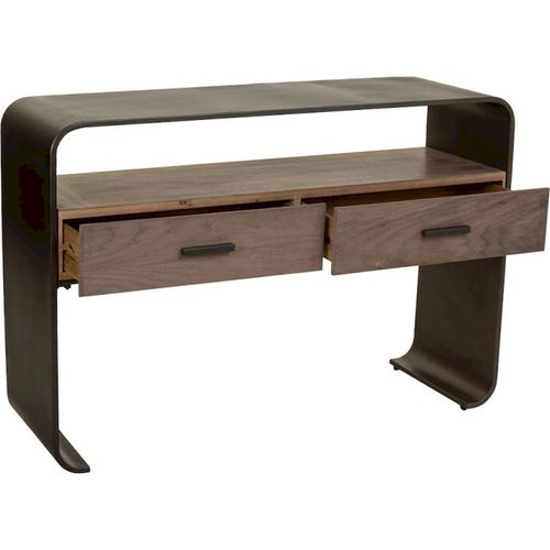 Console Bois Et Métal Noir Style Industriel Élégant