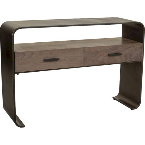 Console Bois Et Métal Noir Style Industriel Élégant