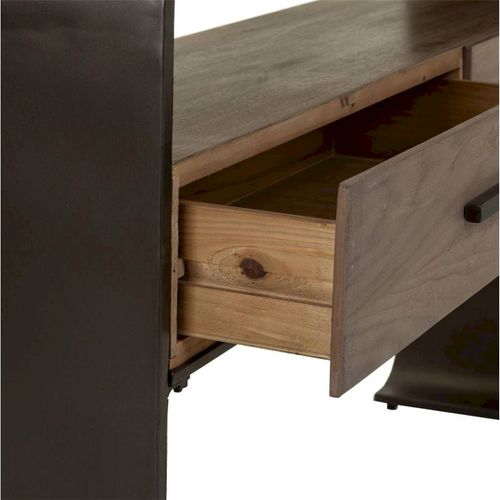 Console Bois Et Métal Noir Style Industriel Élégant