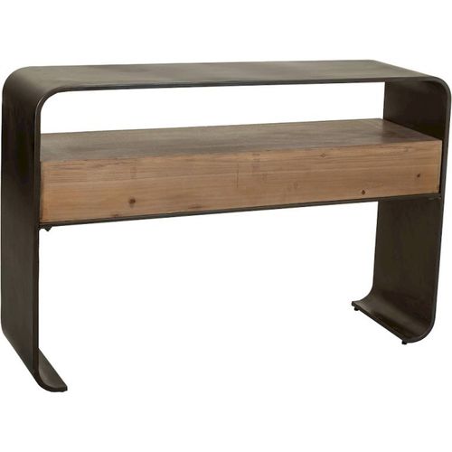 Console Bois Et Métal Noir Style Industriel Élégant