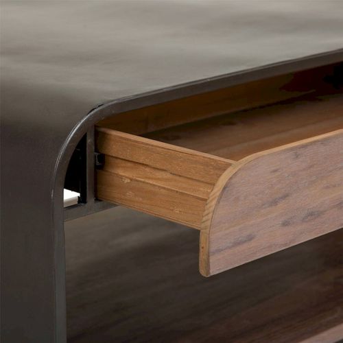 Table Basse Bois Et Métal Noir Style Industriel Élégant