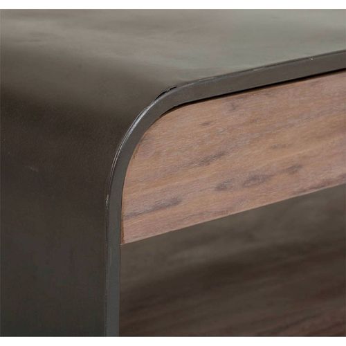 Table Basse Bois Et Métal Noir Style Industriel Élégant