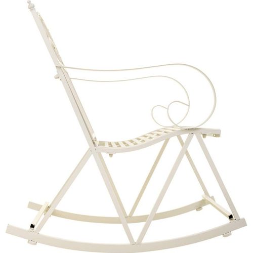 Fauteuil à Bascule Blanc En Métal Style Forge Élégant