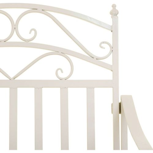 Fauteuil à Bascule Blanc En Métal Style Forge Élégant