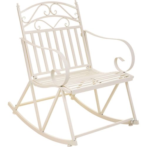 Fauteuil à Bascule Blanc En Métal Style Forge Élégant