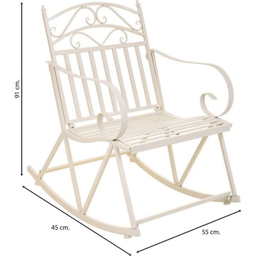 Fauteuil à Bascule Blanc En Métal Style Forge Élégant