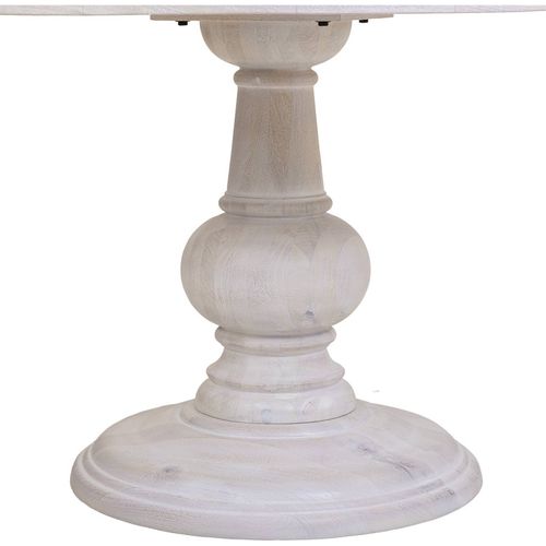 Table De Salle à Manger Ronde Bois De Manguier Blanc Antique