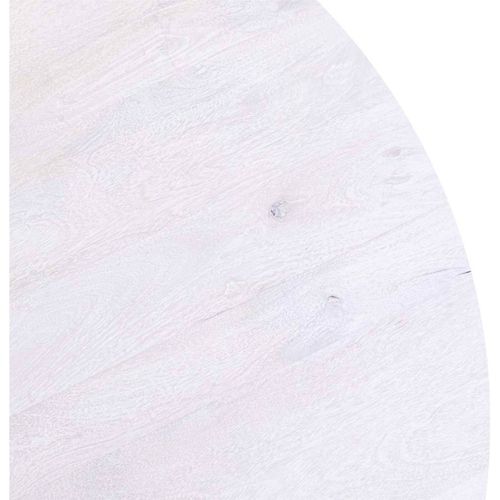 Table De Salle à Manger Ronde Bois De Manguier Blanc Antique