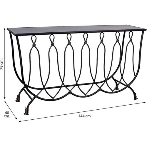 Console D'entrée Métal Noir Antique Style Contemporain