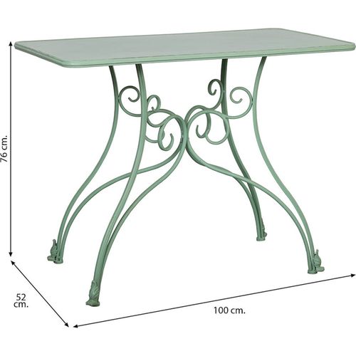 Console Métal Vert Antique Style Contemporain Pour Entrée Élégante