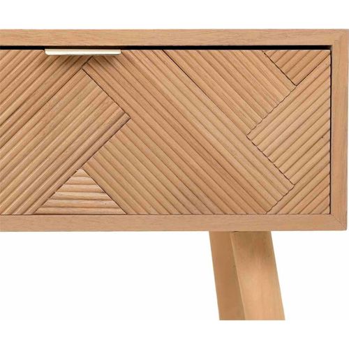Console D'entrée Bois Naturel Contemporain Avec Deux Tiroirs